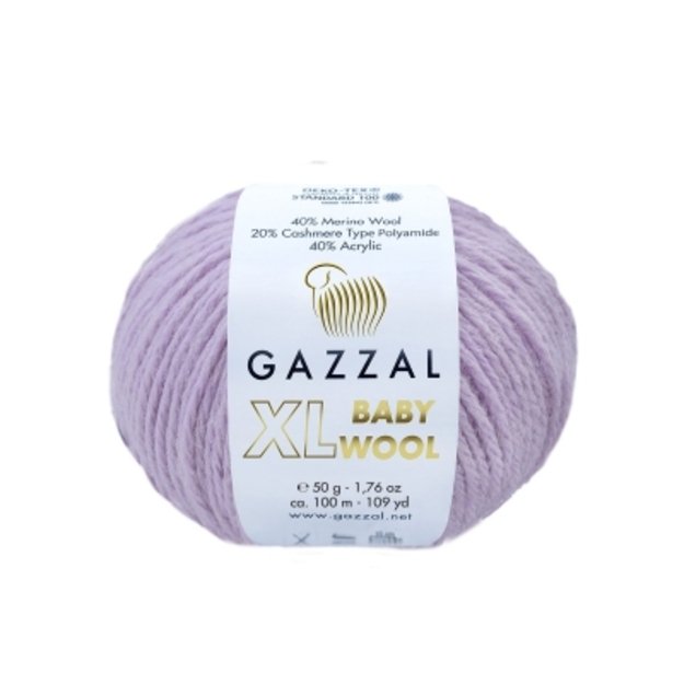 BABY WOOL XL Gazzal - 40% Acrylic,  20% Cashmere PA , 40% Lana Merino, 50 gr/ 100m, Nr 823