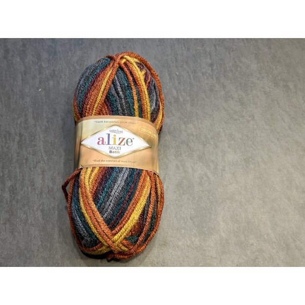 SUPERLANA MAXI BATIK Alize- 25% Wool , 75% Acrylic- 100 gr / 100 m, Nr 7830