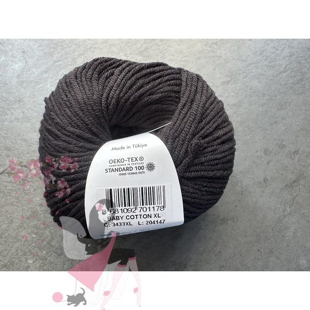 BABY COTTON XL Gazzal- 50% Cotton (medvilnė), 50% Acrylic (akrilas), 50 gr / 105 m, Nr 3433 1
