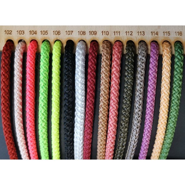 Virvelė megzta, poliesterinė, su užpildu, 5,5-6,0 mm - Nr 111