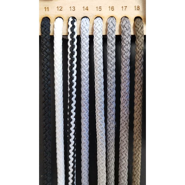 Virvelė megzta, poliesterinė, su užpildu, 5,5-6,0 mm - Nr 12-balta