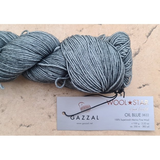 WOOL STAR Gazzal- 100% Superwash Merino Fine Wool, 100 gr/ 350m, Nr 3822