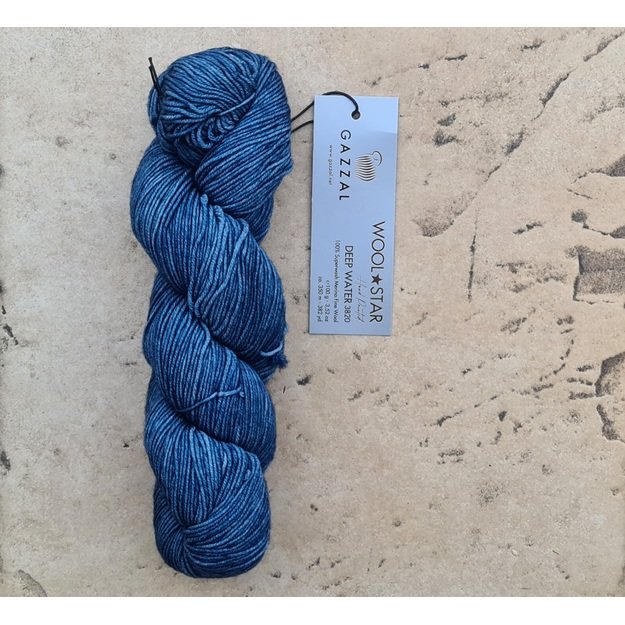 WOOL STAR Gazzal- 100% Superwash Merino Fine Wool, 100 gr/ 350m, Nr 3820