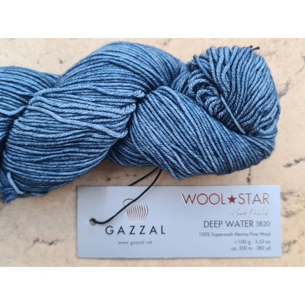 WOOL STAR Gazzal- 100% Superwash Merino Fine Wool, 100 gr/ 350m, Nr 3820