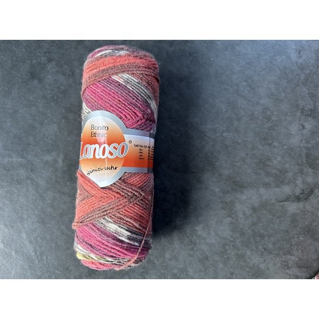 BONITO ETHNIC lanoso- 49% wool, 51% acrylic, 100gr/ 300m, Nr 1209