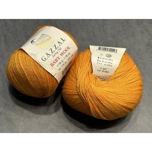 BABY WOOL Gazzal- 40% acrylic, 20% cashmere PA, 40% lana merino, 50gr/ 175m, Nr 837