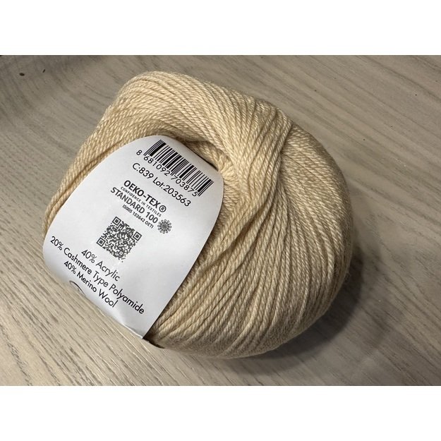 BABY WOOL Gazzal- 40% acrylic, 20% cashmere PA, 40% lana merino, 50gr/ 175m, Nr 839