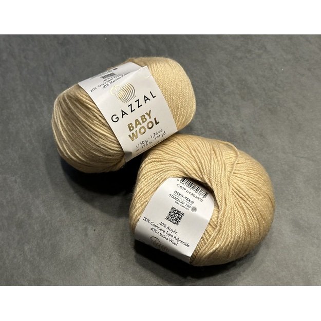 BABY WOOL Gazzal- 40% acrylic, 20% cashmere PA, 40% lana merino, 50gr/ 175m, Nr 839