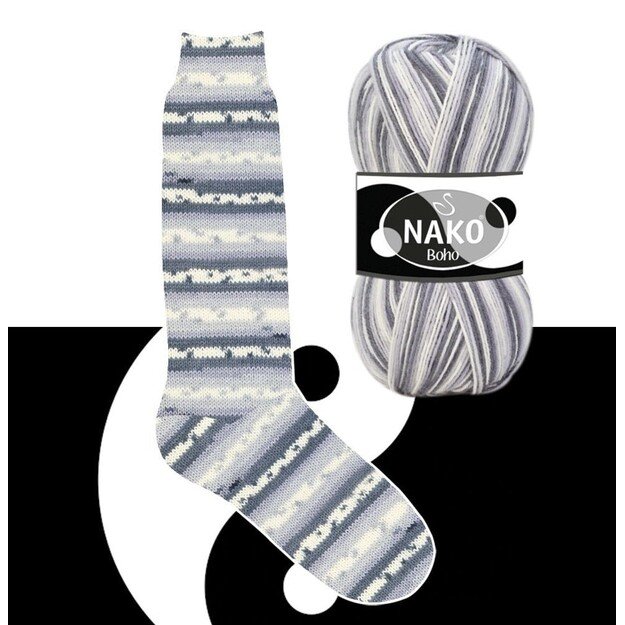BOHO Nako- 75% wool, 25% polyamid, 100gr/ 400m, Nr 82164