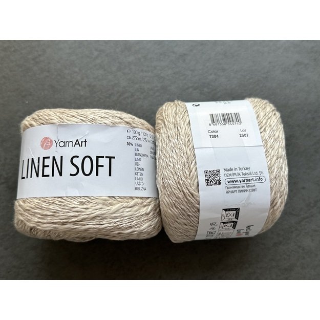 LINEN SOFT YarnArt- 30% Linen, 36% viscose, 34% cotton, 100gr/ 272m, Nr 7304