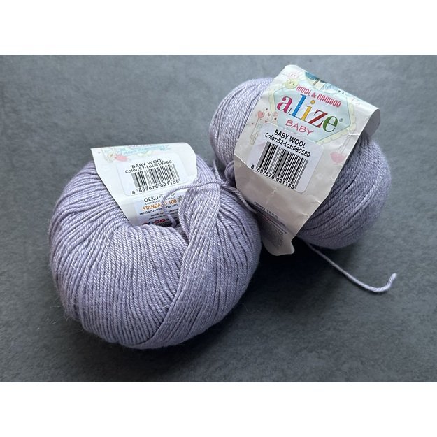 BABY WOOL Alize- 40% Wool, 40% Acrylic, 20% Bamboo, 50gr/ 175m, Nr 52