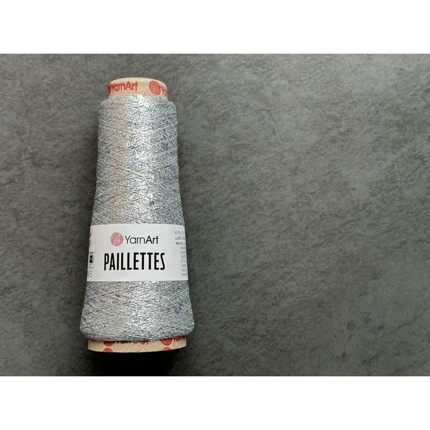 PAILLETTES YarnArt - 75% Metallic Polyester, 25% Payette poliester, 50gr/ 800m, Nr 8001