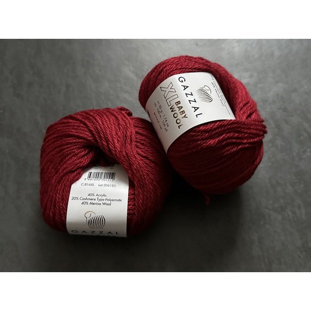 BABY WOOL XL Gazzal - 40% Acrylic,  20% Cashmere PA , 40% Lana Merino, 50 gr/ 100m, Nr 816