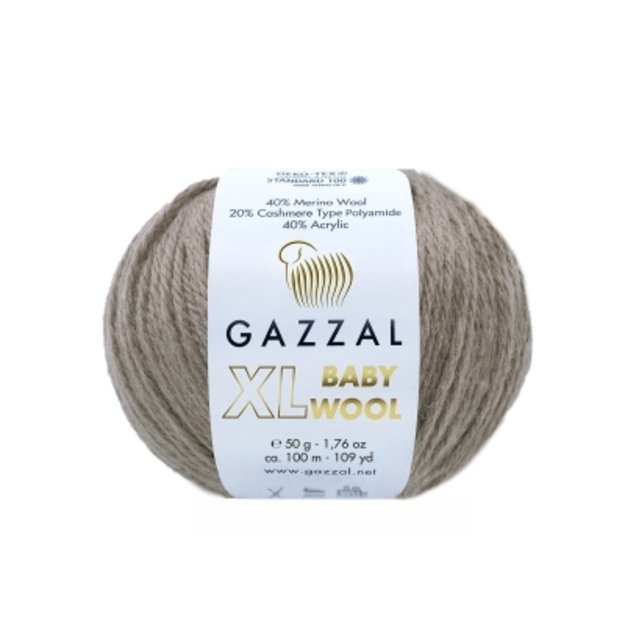 BABY WOOL XL Gazzal - 40% Acrylic,  20% Cashmere PA , 40% Lana Merino, 50 gr/ 100m, Nr 835
