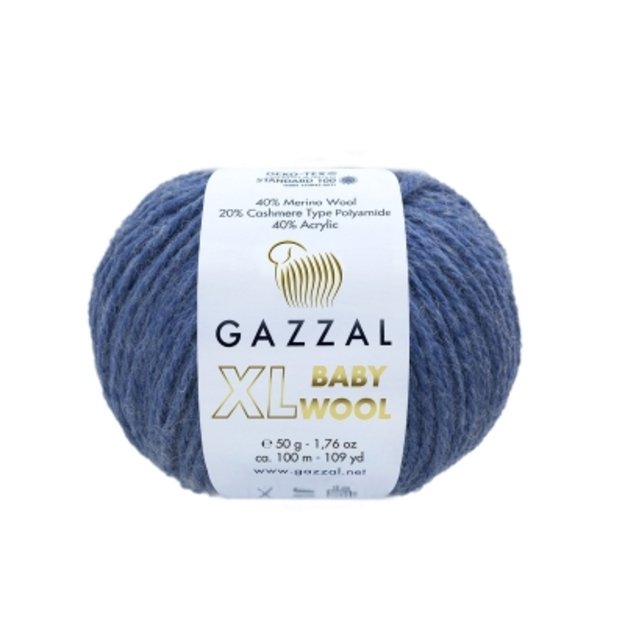 BABY WOOL XL Gazzal - 40% Acrylic,  20% Cashmere PA , 40% Lana Merino, 50 gr/ 100m, Nr 844
