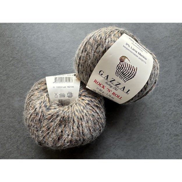 ROCK N ROLL- 9% merino wool, 21% acryli, 70% polyamide, 50gr/ 115m, Nr 13952