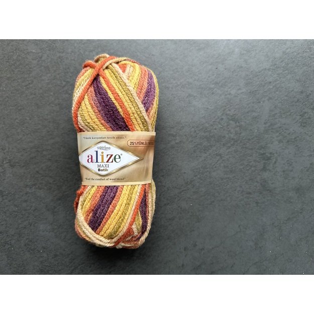 SUPERLANA MAXI BATIK Alize- 25% Wool , 75% Acrylic- 100 gr / 100 m, Nr 8027