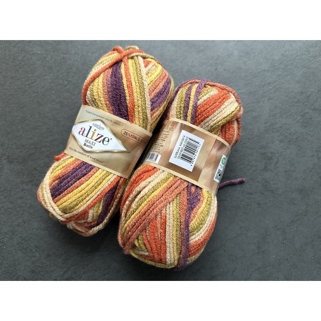 SUPERLANA MAXI BATIK Alize- 25% Wool , 75% Acrylic- 100 gr / 100 m, Nr 8027