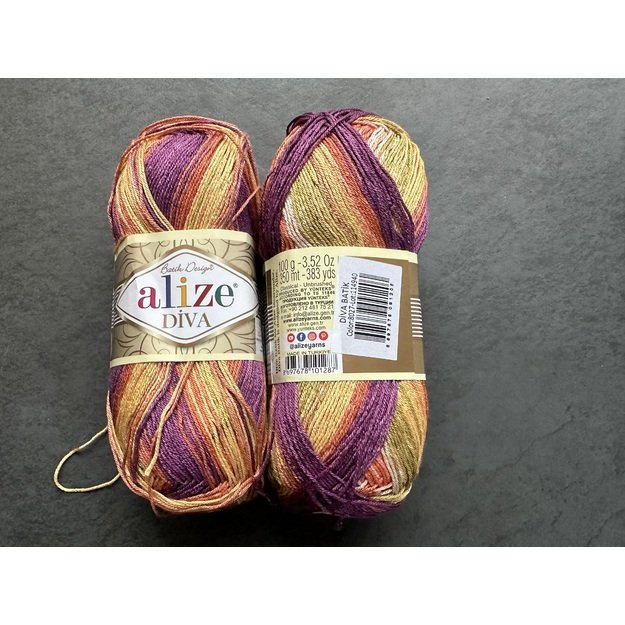 DIVA BATIC Alize- 100% microfiber acrylic, 100gr/ 350m, Nr 8027