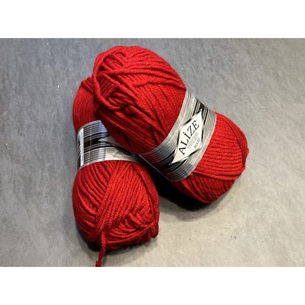 SUPERLANA MAXI Alize- 25% Wool , 75% Acrylic- 100 gr / 100 m, Nr 56