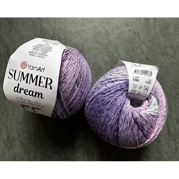 SUMMER DREAM YarnArt, 70%- medvilnė, 30%- viskozė,100 gr/ 350m, Nr 4306