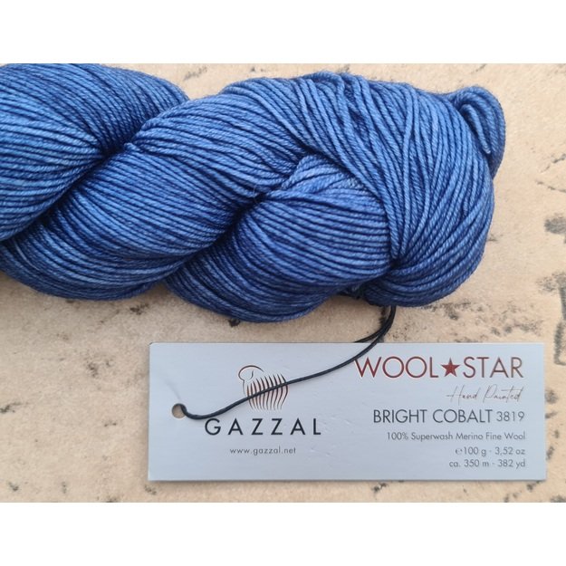 WOOL STAR Gazzal- 100% Superwash Merino Fine Wool, 100 gr/ 350m, Nr 3819