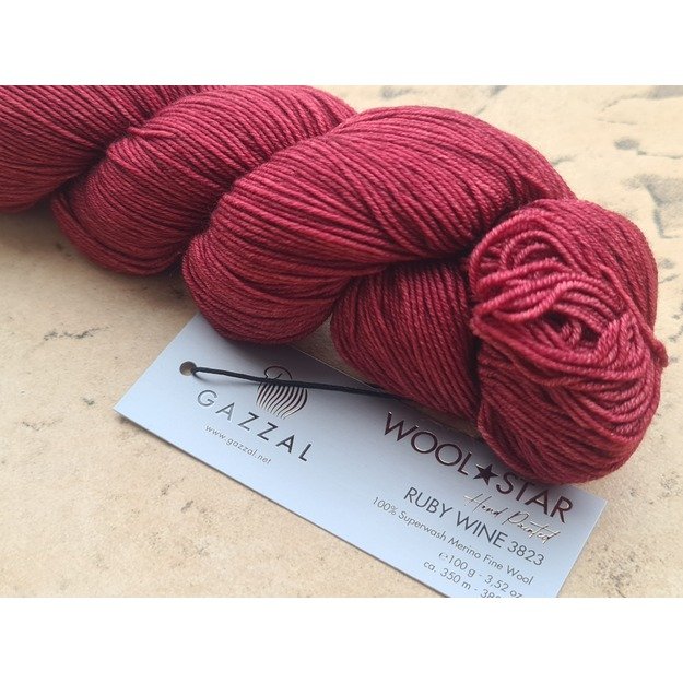 WOOL STAR Gazzal- 100% Superwash Merino Fine Wool, 100 gr/ 350m, Nr 3823