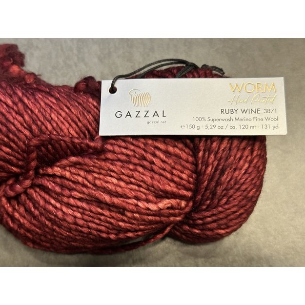 WORM Gazzal- 100% Superwash Merino Fine Wool, 150gr/ 120m, Nr 3871