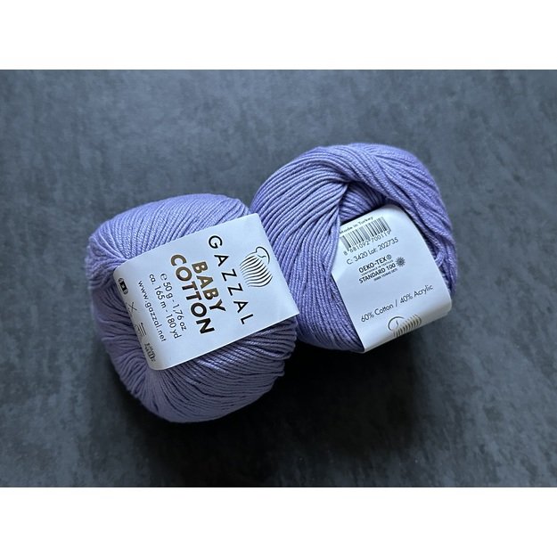 BABY COTTON Gazzal- 60% cotton, 40% acrylic, 50gr/ 165m, Nr 3420