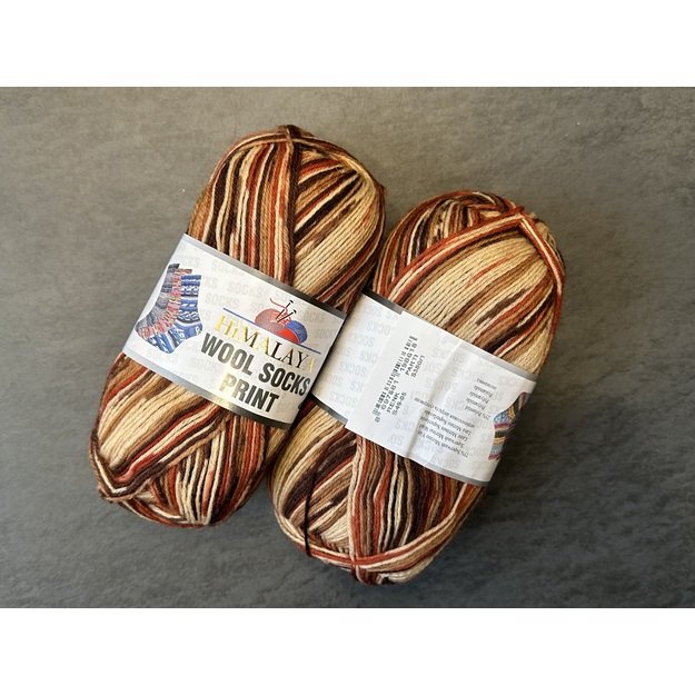 HIMALAYA WOOL SOCKS PRINT- 75% superwash merino, 25% polyamide, 100gr/ 400m, Nr S-49-05