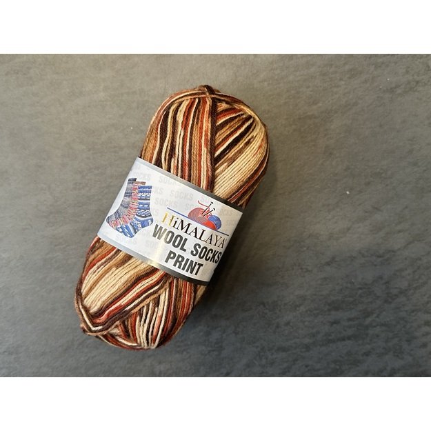 HIMALAYA WOOL SOCKS PRINT- 75% superwash merino, 25% polyamide, 100gr/ 400m, Nr S-49-05