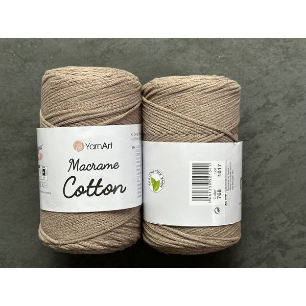MACRAME COTTON YarnArt- 80% cotton, 20% polyester, 250gr/ 225m, Nr 768