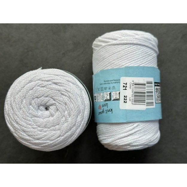 MACRAME COTTON LUREX Yarn Art- 75% cotton, 13% polyester, 12% metalic polyester, 250gr/ 205m. Nr 721