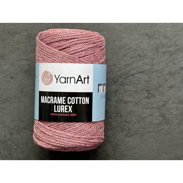MACRAME COTTON LUREX Yarn Art- 75% cotton, 13% polyester, 12% metalic polyester, 250gr/ 205m. Nr 743