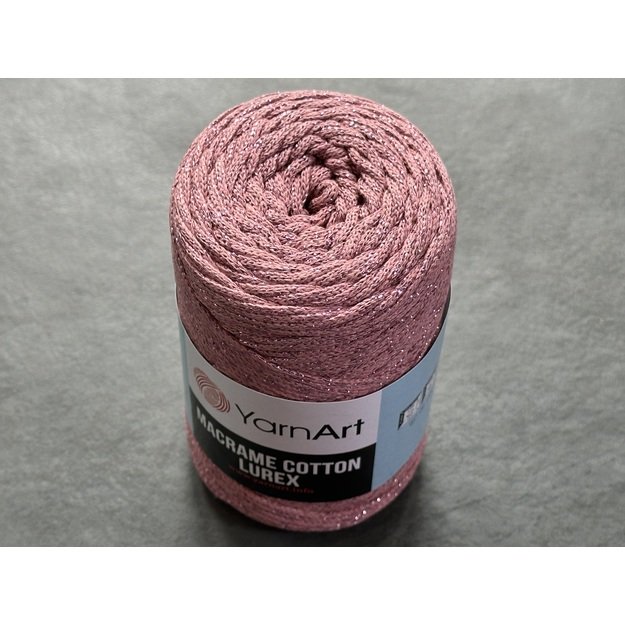 MACRAME COTTON LUREX Yarn Art- 75% cotton, 13% polyester, 12% metalic polyester, 250gr/ 205m. Nr 743