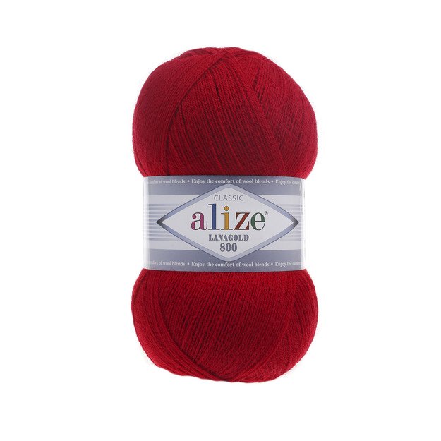 LANAGOLD 800 Alize- 51% acrylic, 49% wool, 100gr/ 800m, Nr 390