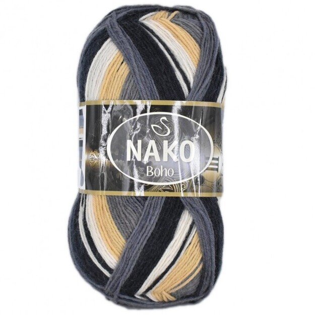 BOHO Nako- 75% wool, 25% polyamid, 100gr/ 400m, Nr 82041