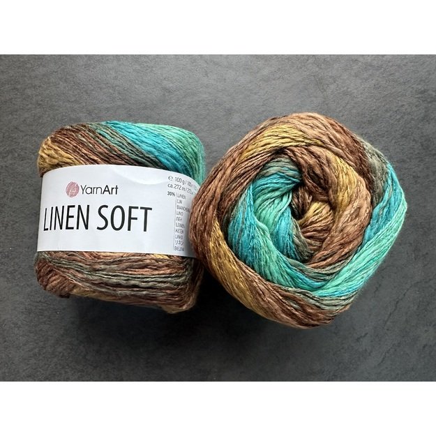 LINEN SOFT YarnArt- 30% Linen, 36% viscose, 34% cotton, 100gr/ 272m, Nr 7409