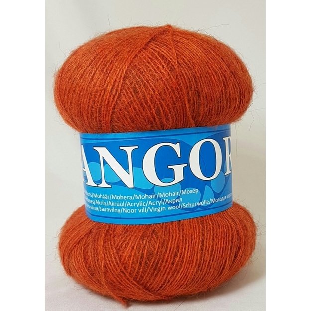 Angora2- 50% Mohair (moheris), 30% Acrylic ( akrilanas), 20% Virgin wool (jauna vilna), 100gr/ 750m, Nr 120