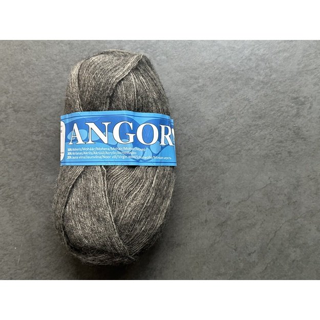 Angora2- 50% Mohair (moheris), 30% Acrylic ( akrilanas), 20% Virgin wool (jauna vilna), 100gr/ 750m, Nr 1003