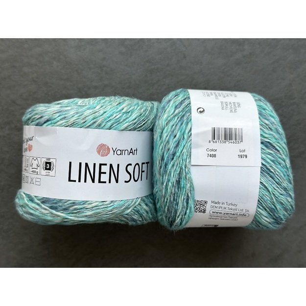 LINEN SOFT YarnArt- 30% Linen, 36% viscose, 34% cotton, 100gr/ 272m, Nr 7408