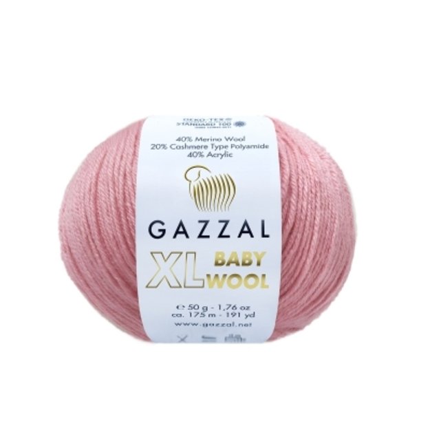 BABY WOOL XL Gazzal - 40% Acrylic,  20% Cashmere PA , 40% Lana Merino, 50 gr/ 100m, Nr 831