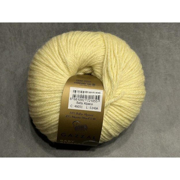 BABY ALPACA Gazzal- 45% Superwash Merino fine, 55% Baby alpaca, 50gr/ 160, Nr 46031