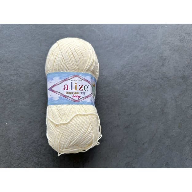 COTTON GOLD FINE BABY Alize- 55% cotton, 45% Acrylic, 100gr/ 470m, Nr 01