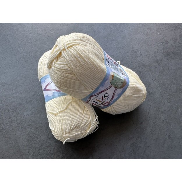 COTTON GOLD FINE BABY Alize- 55% cotton, 45% Acrylic, 100gr/ 470m, Nr 01