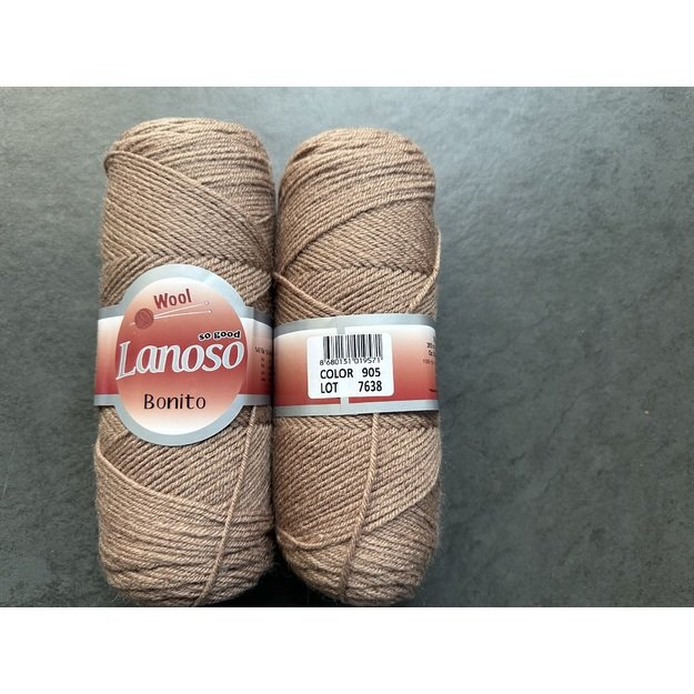 BONITO lanoso- 49% wool, 51% acrylic, 100gr/ 300m, Nr 905 1