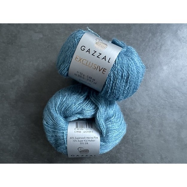 EXCLUSIVE Gazzal- 60% superwash merino fine, 10% super kid mohair, 30% mulberry silk, 25gr/ 200m, Nr 9936