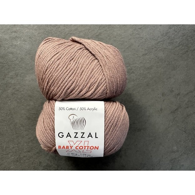 BABY COTTON XL Gazzal- 50% Cotton (medvilnė), 50% Acrylic (akrilas), 50 gr / 105 m, Nr 3434