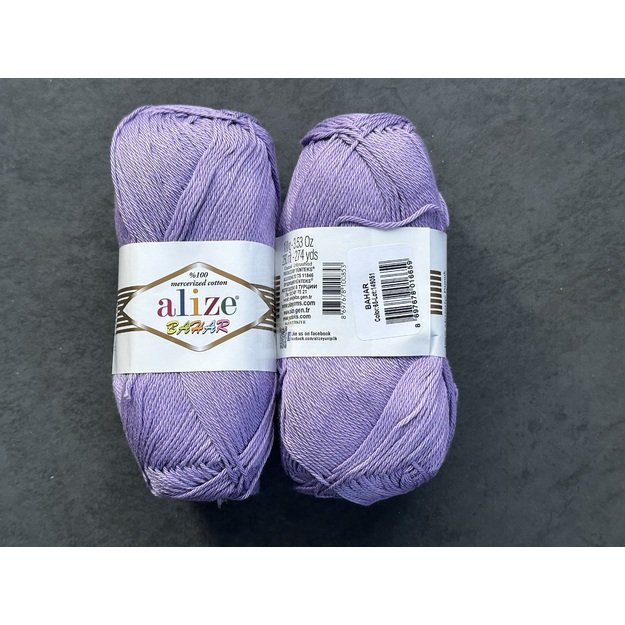 BAHAR Alize- 100% Cotton Mercerized (merserizuota medvilnė), 100gr/ 260m, Nr 65 1