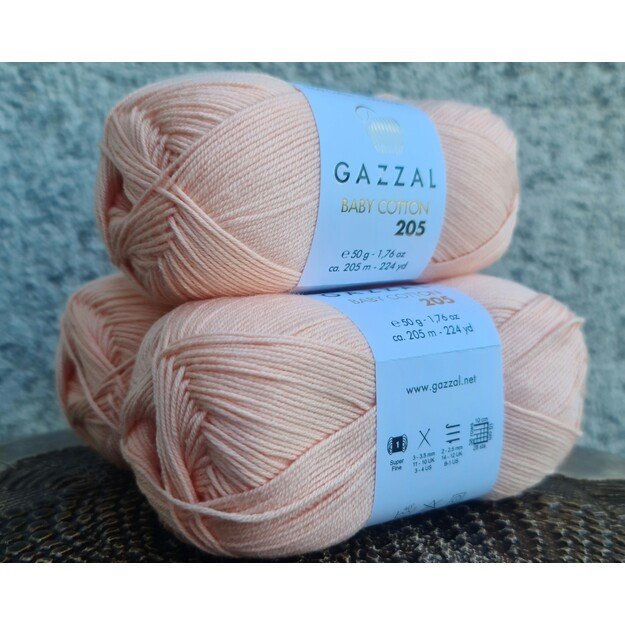 BABY COTTON 205 Gazzal- 50% cotton, 50% acrylic, 50 gr/ 205m, Nr 523